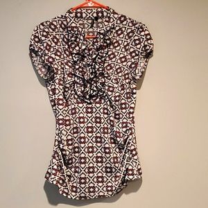 Heart soul large ruffled short sleeve blouse